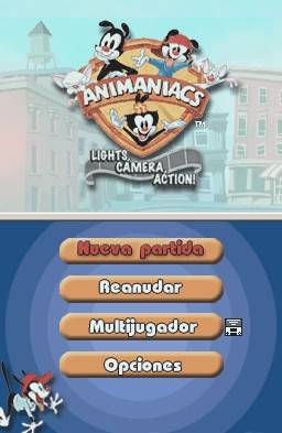 A Animaniacs: Lights, Cameraction! Title Screen